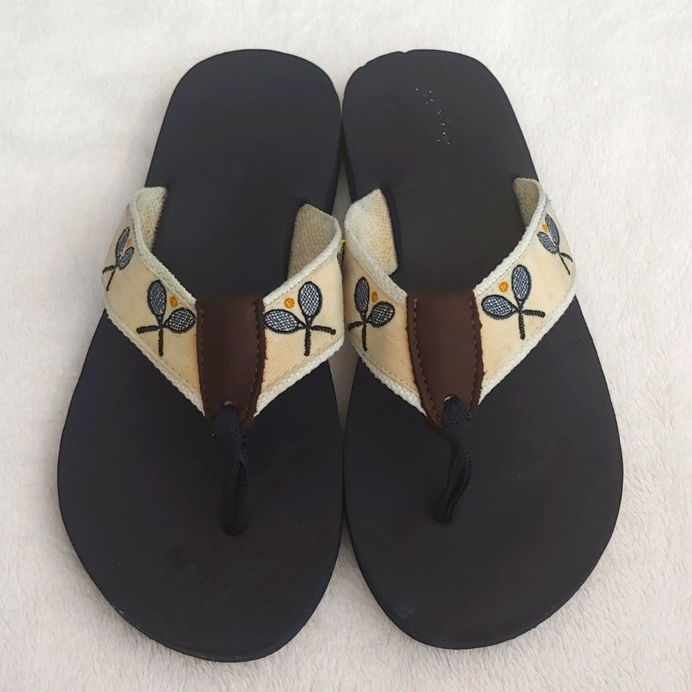 J. Crew Navy Blue Tennis Flip Flops, Size 8